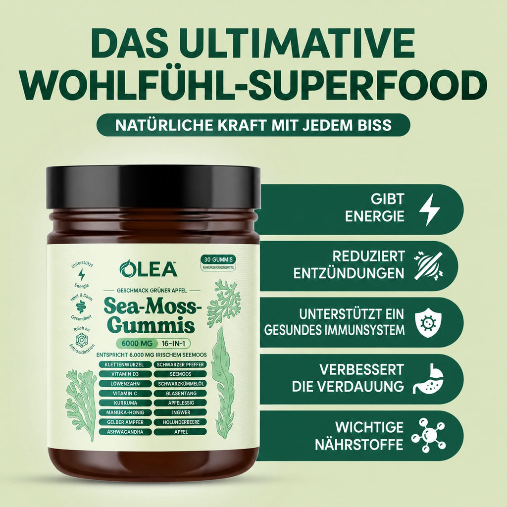 Sea Moss 16-in-1 Wellness-Gummies – Schleim lösen & Atemwegsgesundheit wiederherstellen